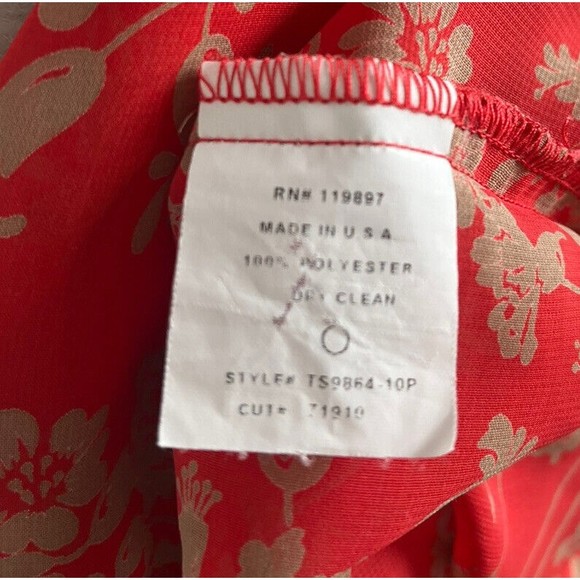 Collective Concepts Sleeveless Womens Red Floral Sheer Blouse MP - Picture 5 of 12